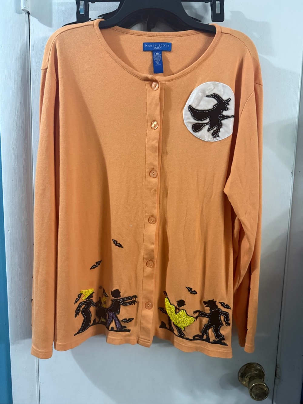 Vintage Karen Scott XL Halloween Cardigan